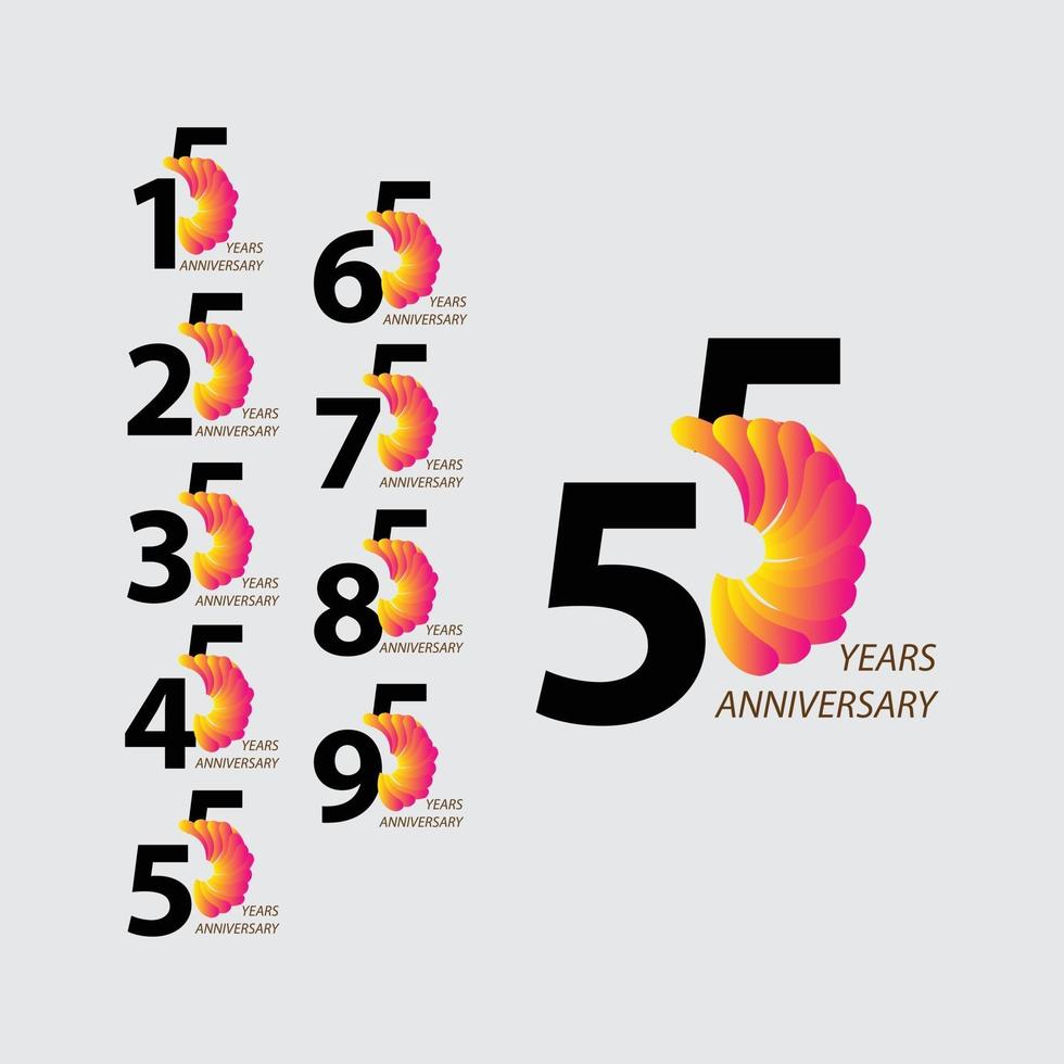 55 Years Anniversary Celebration Vector Template Design Illustration