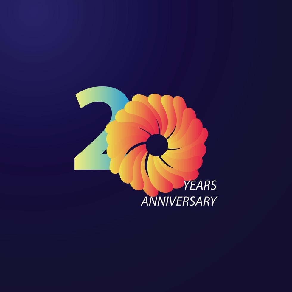 20 Years Anniversary Celebration Vector Template Design Illustration