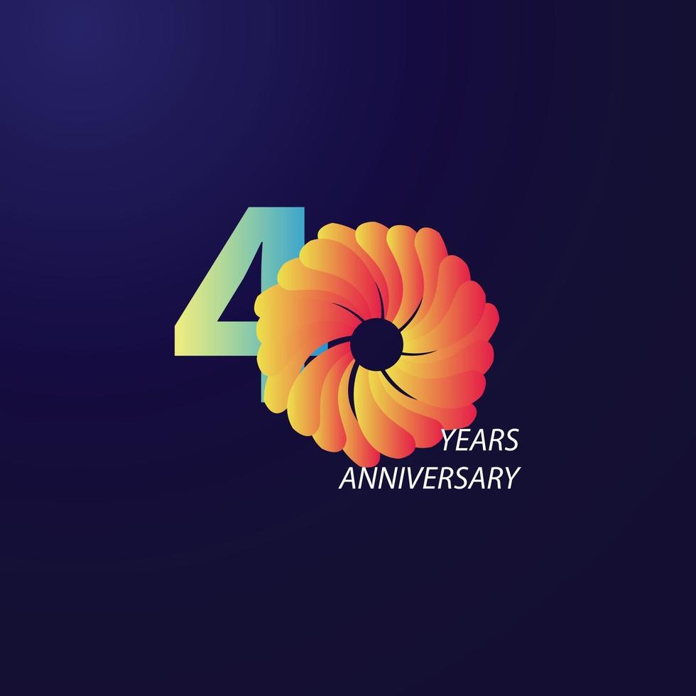 40 Years Anniversary Celebration Vector Template Design Illustration