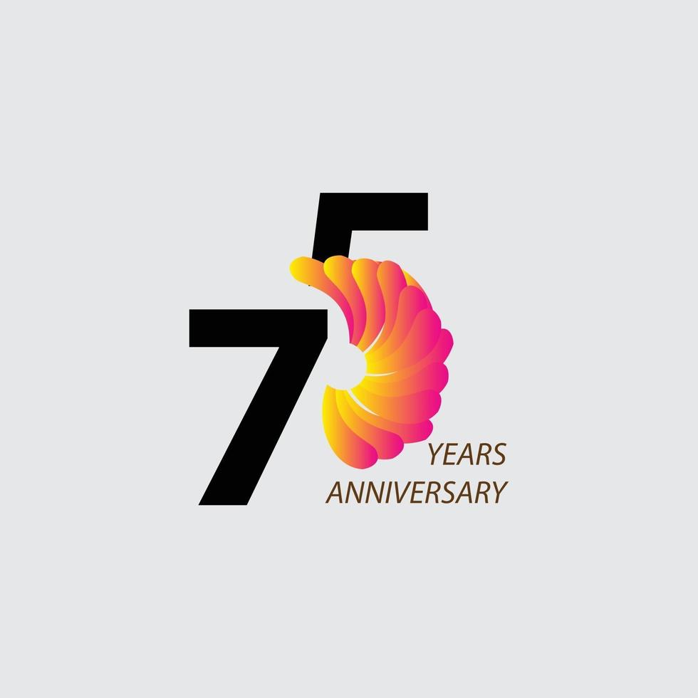 75 Years Anniversary Celebration Vector Template Design Illustration