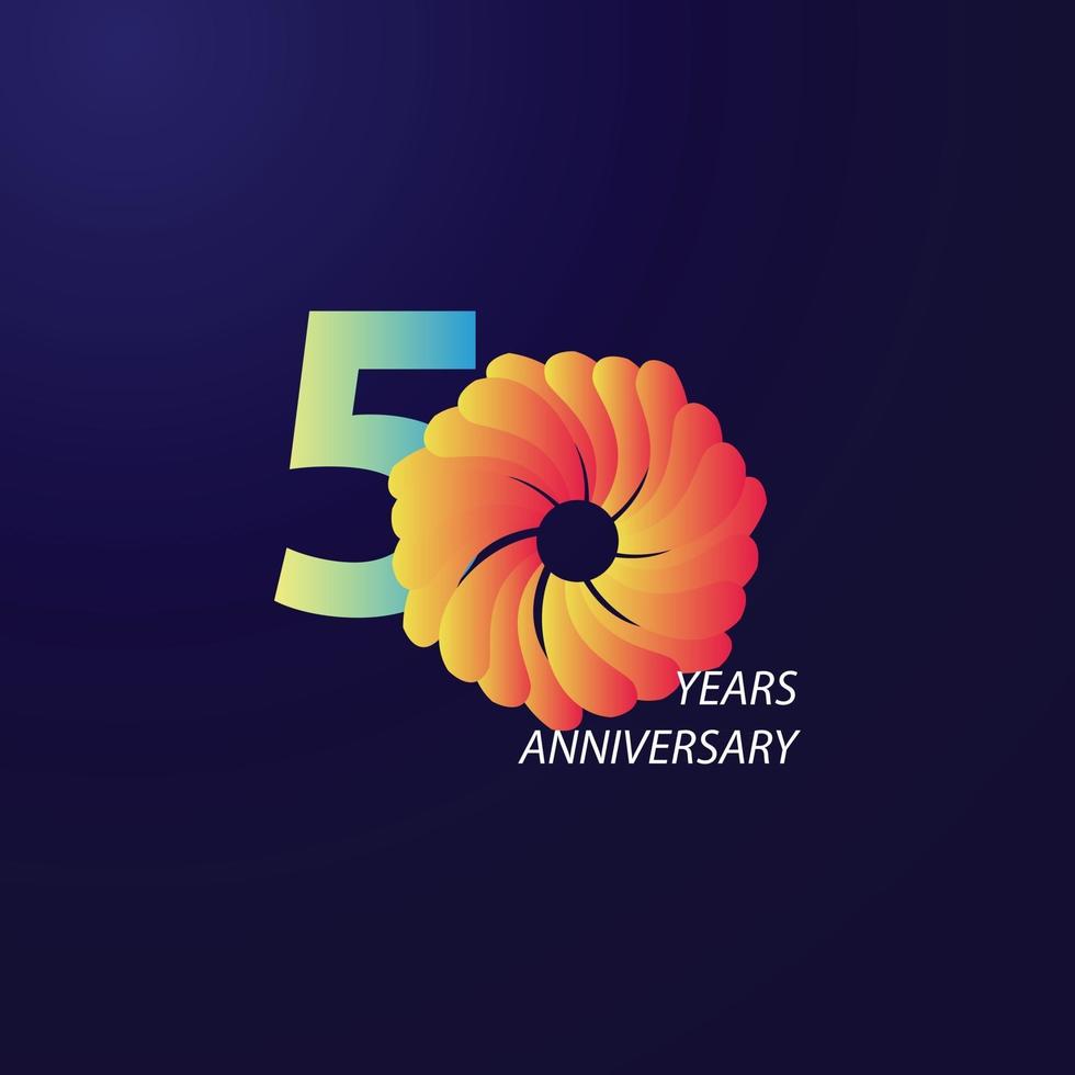 50 Years Anniversary Celebration Vector Template Design Illustration