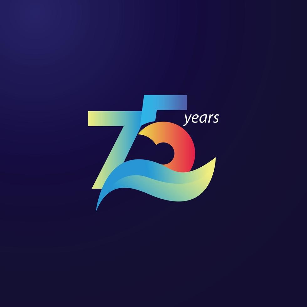 75 Years Anniversary Celebration Vector Template Design Illustration