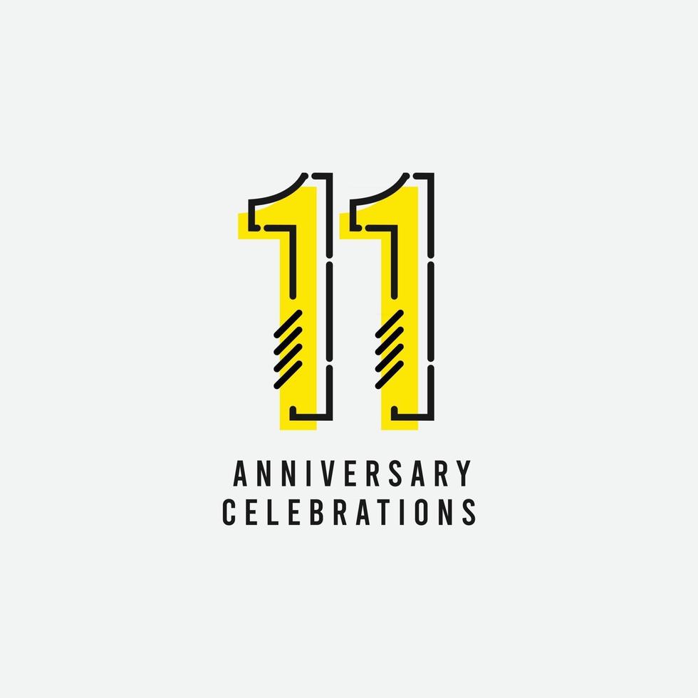11 Years Anniversary Celebration Vector Template Design Illustration