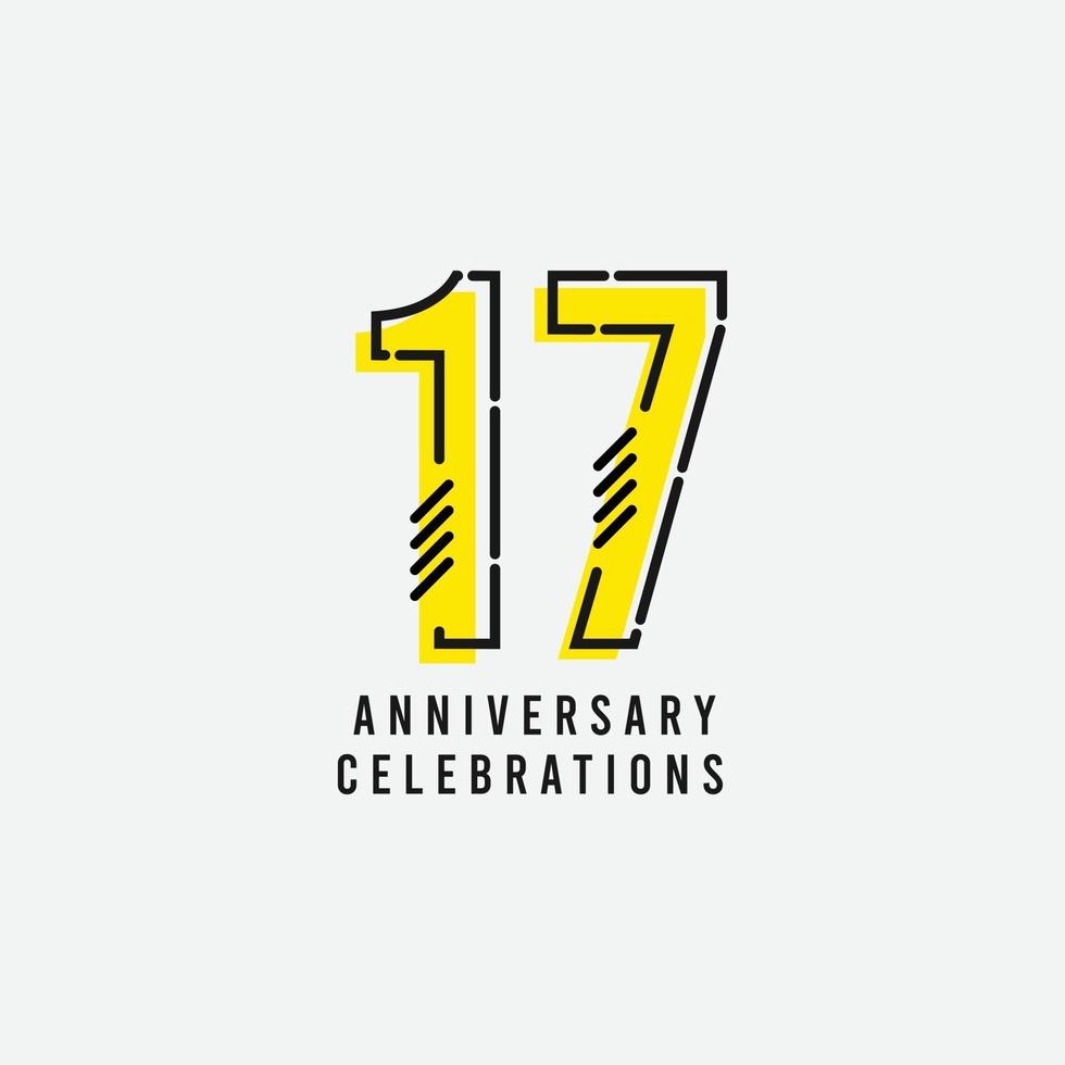 17 Years Anniversary Celebration Vector Template Design Illustration