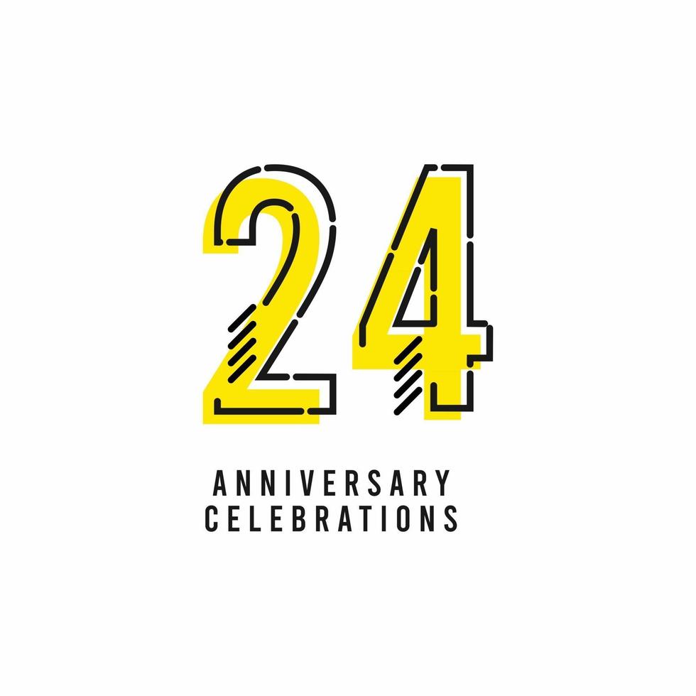 24 Years Anniversary Celebration Vector Template Design Illustration