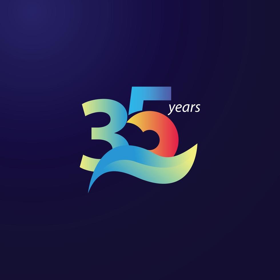 35 Years Anniversary Celebration Vector Template Design Illustration