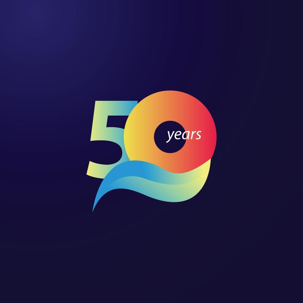 Ilustración de diseño de plantilla de vector de celebración de aniversario de 50 años