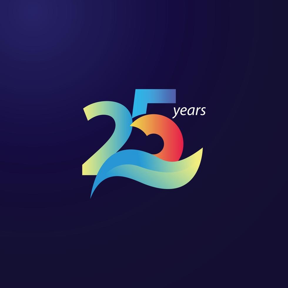 25 Years Anniversary Celebration Vector Template Design Illustration