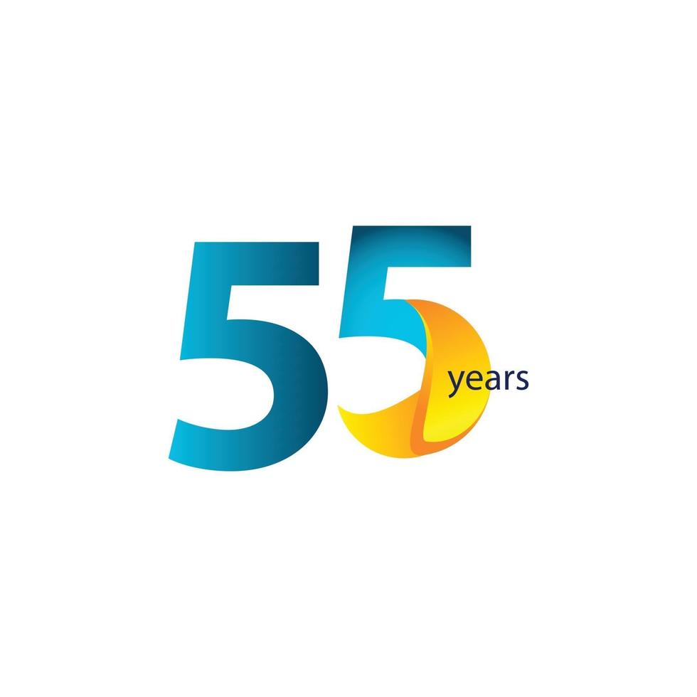55 Years Anniversary Celebration Vector Template Design Illustration