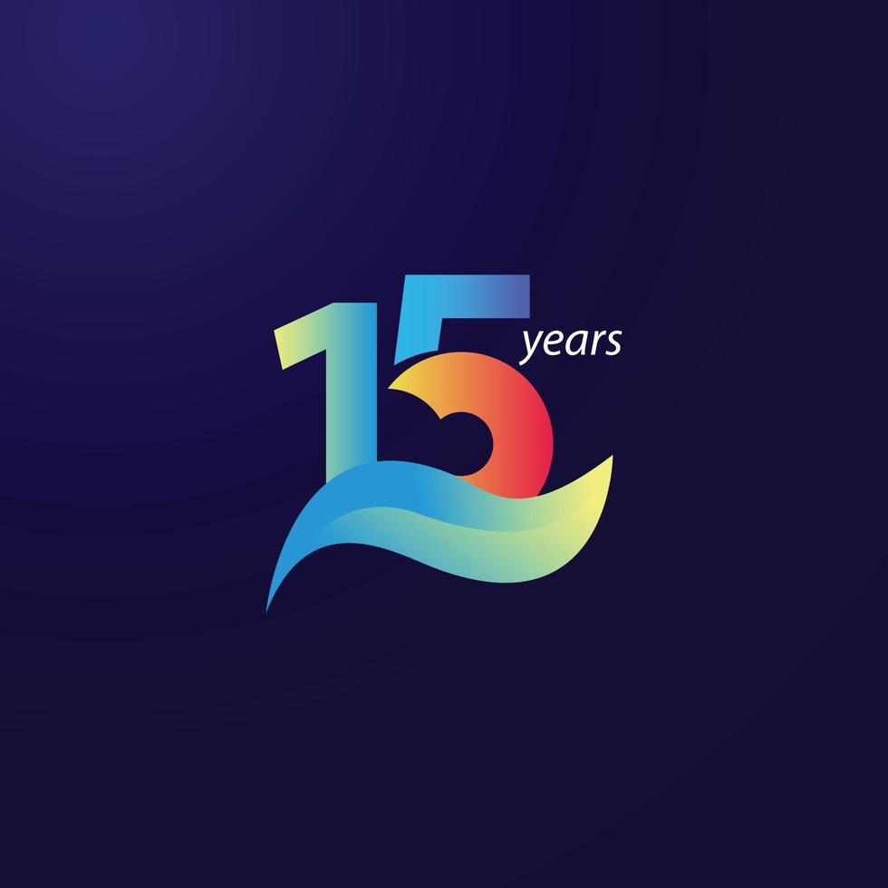 15 Years Anniversary Celebration Vector Template Design Illustration