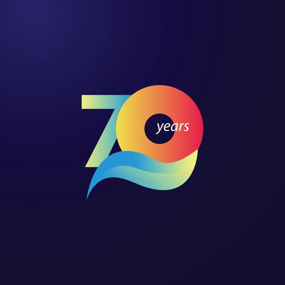 70 Years Anniversary Celebration Vector Template Design Illustration
