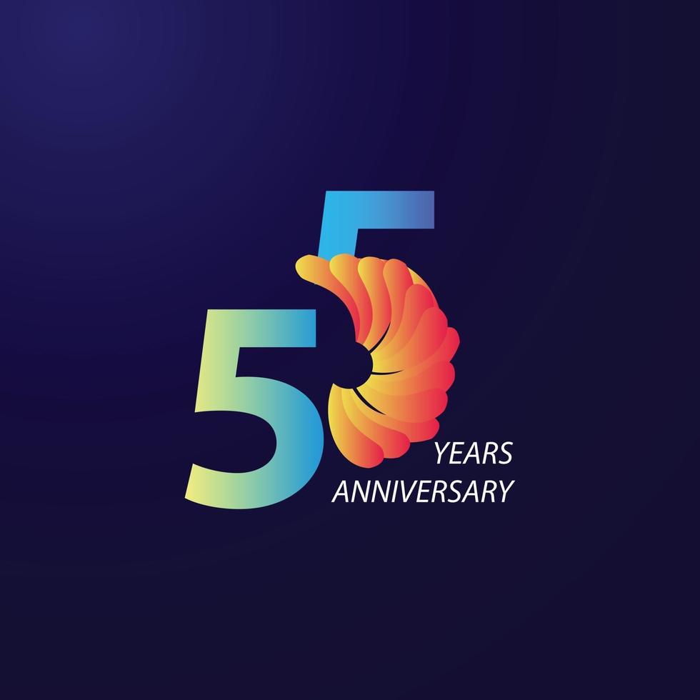 55 Years Anniversary Celebration Vector Template Design Illustration