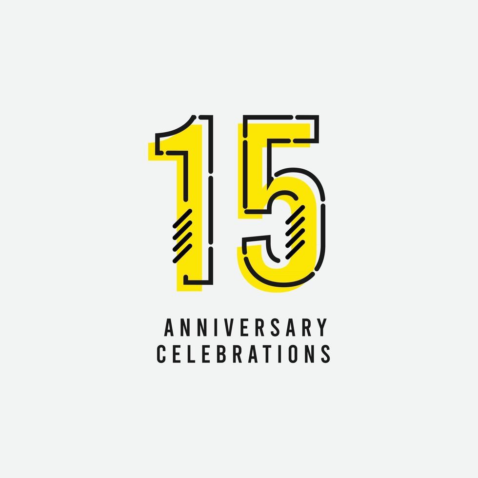 15 Years Anniversary Celebration Vector Template Design Illustration