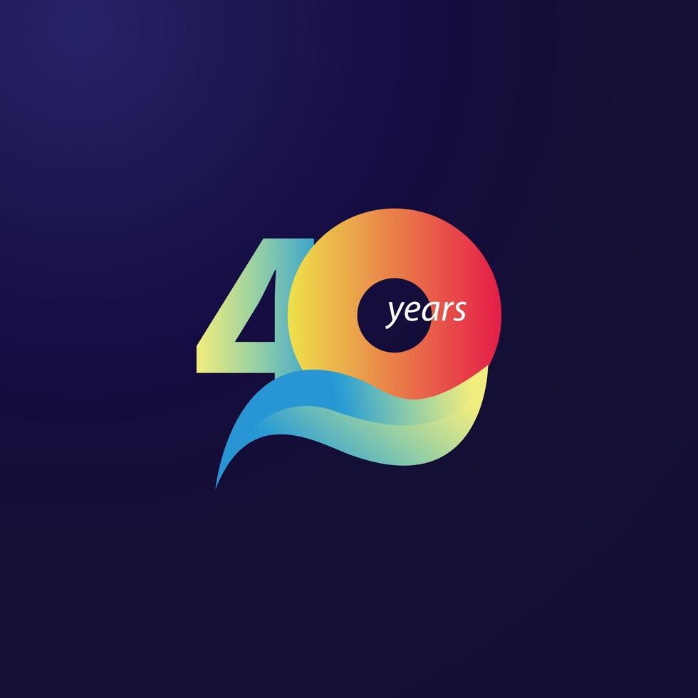 40 Years Anniversary Celebration Vector Template Design Illustration