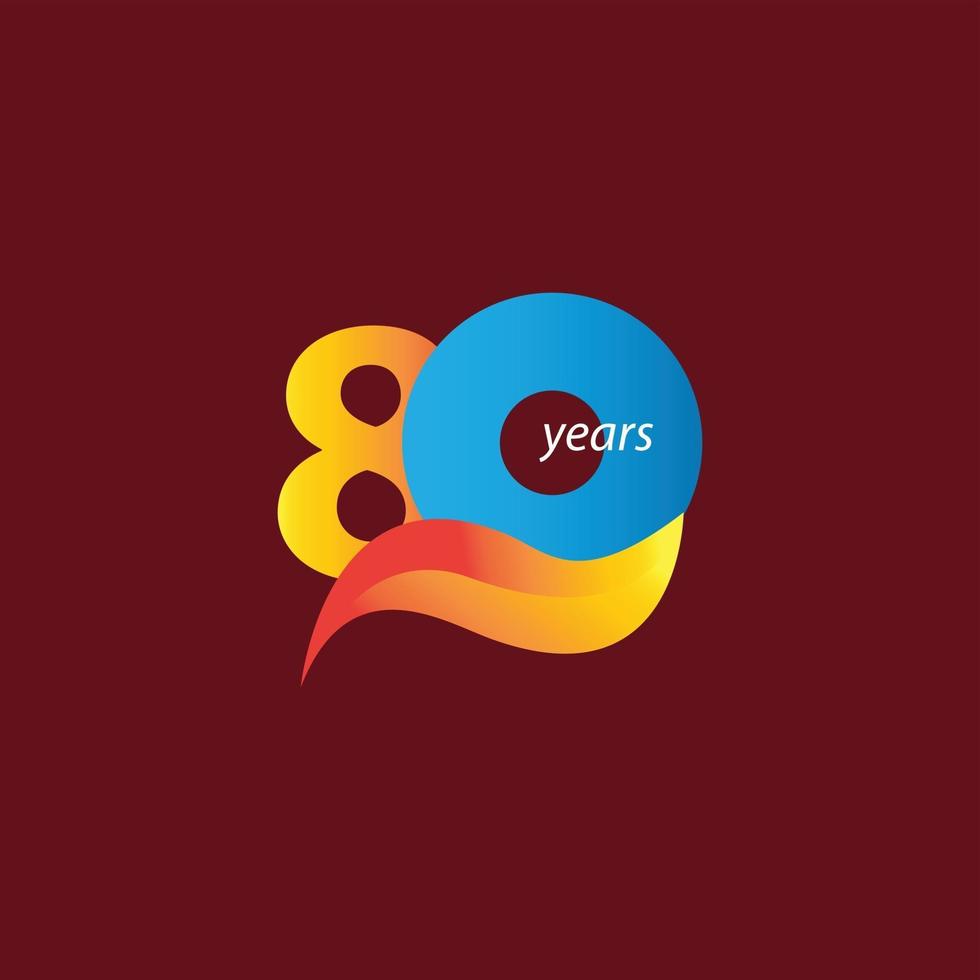 80 Years Anniversary Celebration Vector Template Design Illustration