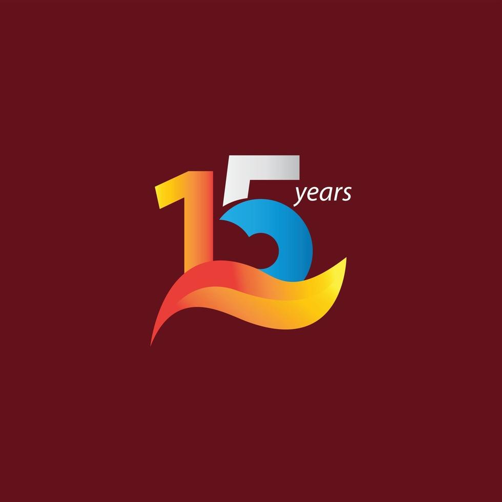 15 Years Anniversary Celebration Vector Template Design Illustration