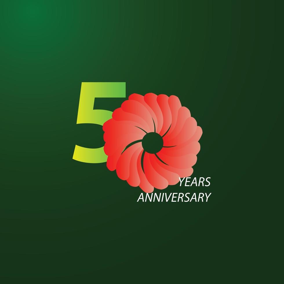 50 Years Anniversary Celebration Vector Template Design Illustration