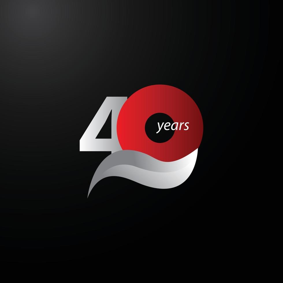 40 Years Anniversary Celebration Vector Template Design Illustration