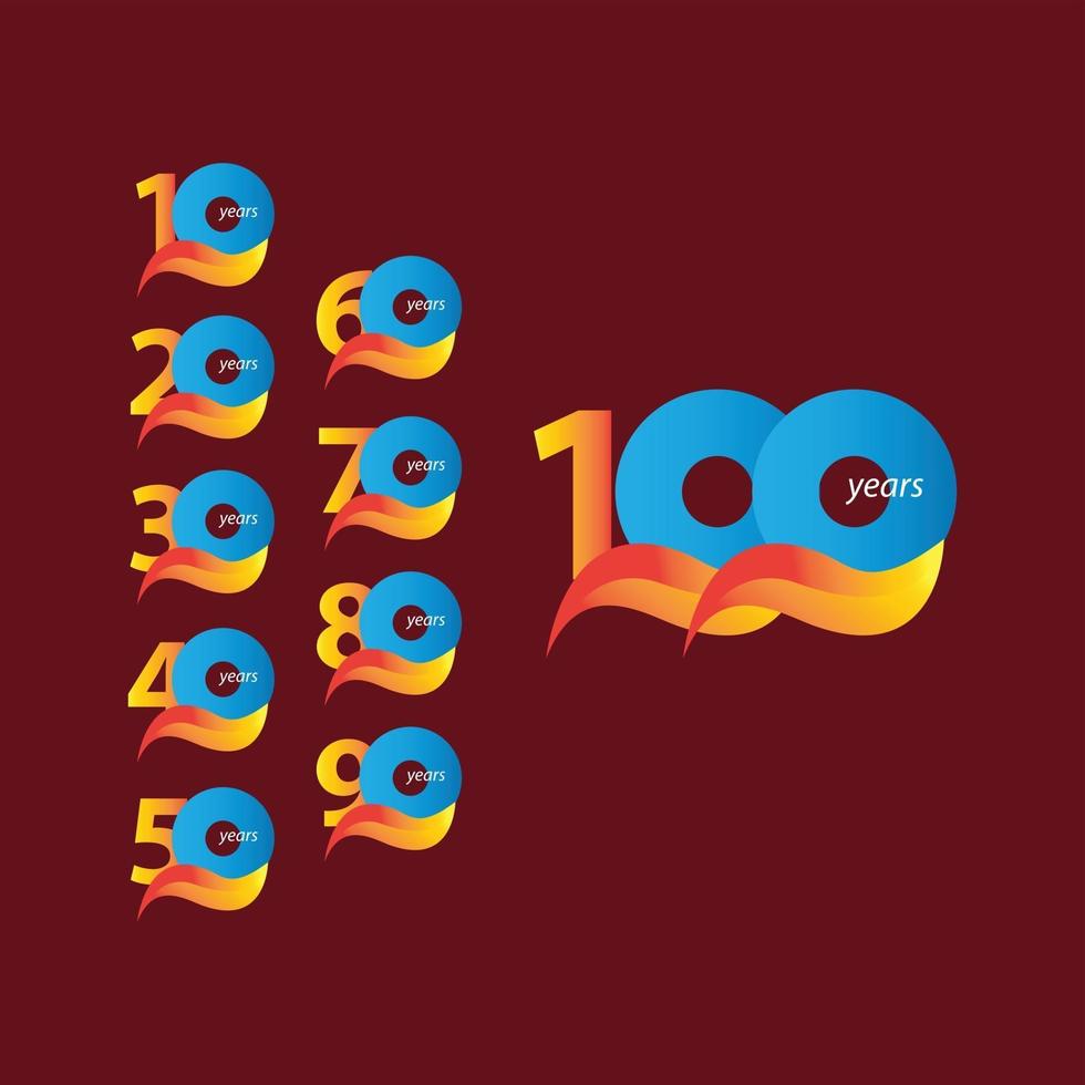 Ilustración de diseño de plantilla de vector de celebración de aniversario de 100 años