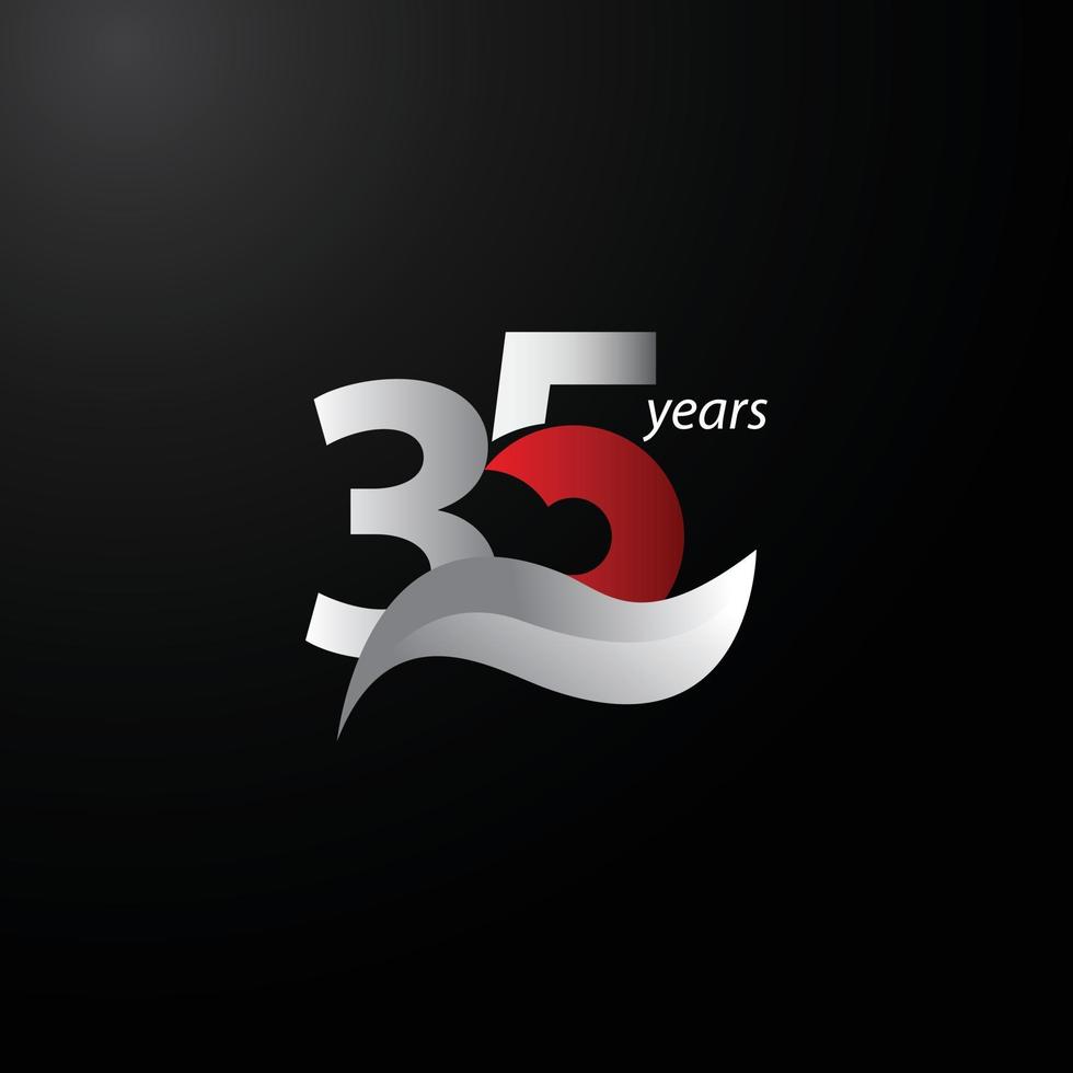 35 Years Anniversary Celebration Vector Template Design Illustration