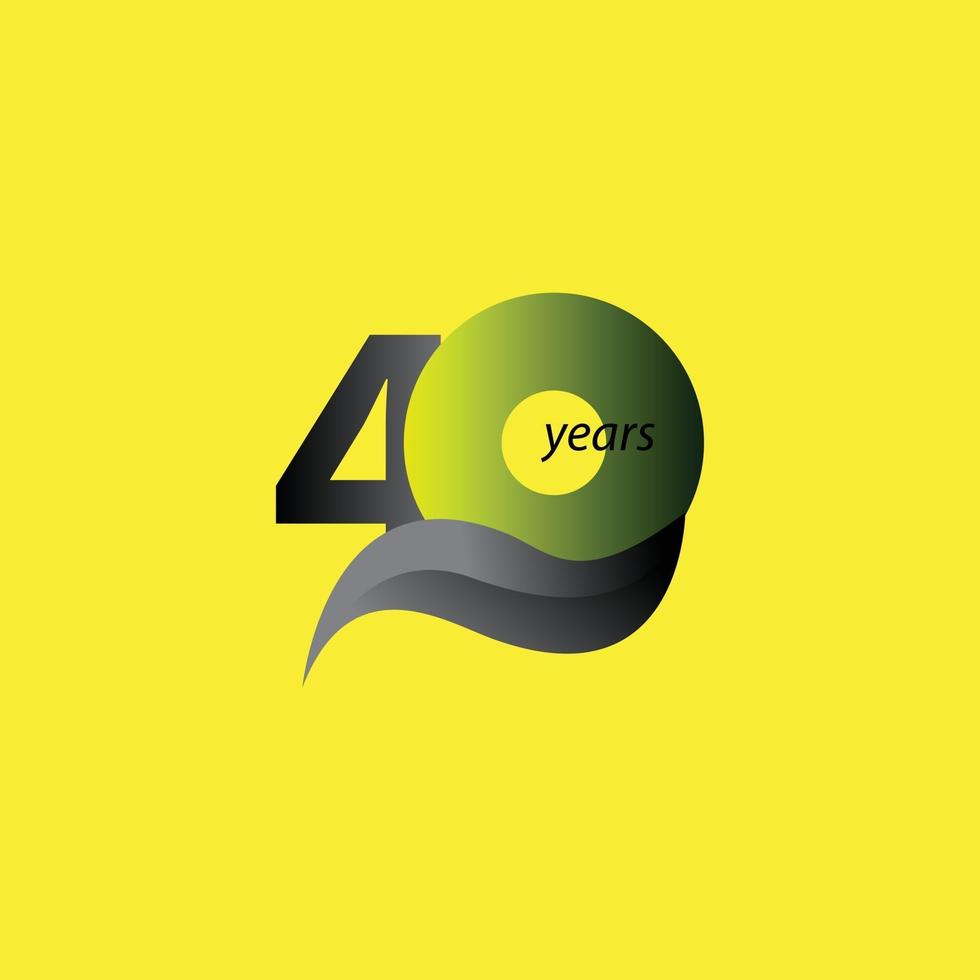 40 Years Anniversary Celebration Vector Template Design Illustration