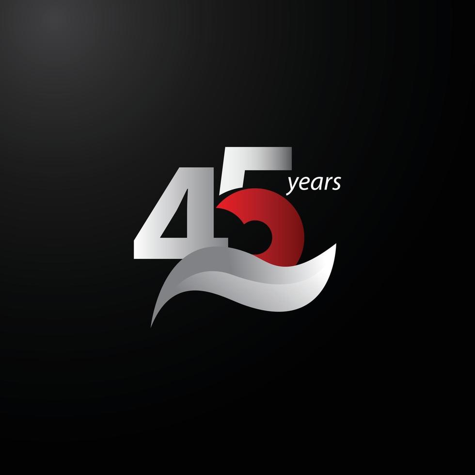 45 Years Anniversary Celebration Vector Template Design Illustration