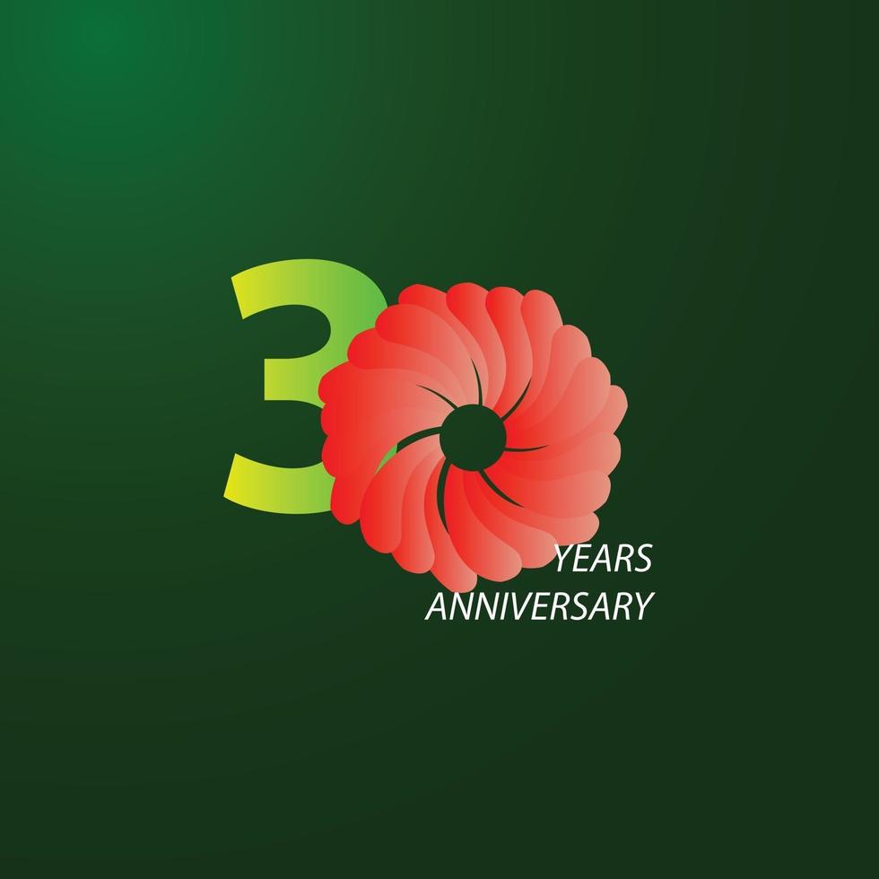 30 Years Anniversary Celebration Vector Template Design Illustration