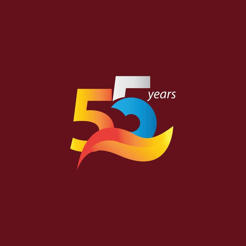 55 Years Anniversary Celebration Vector Template Design Illustration