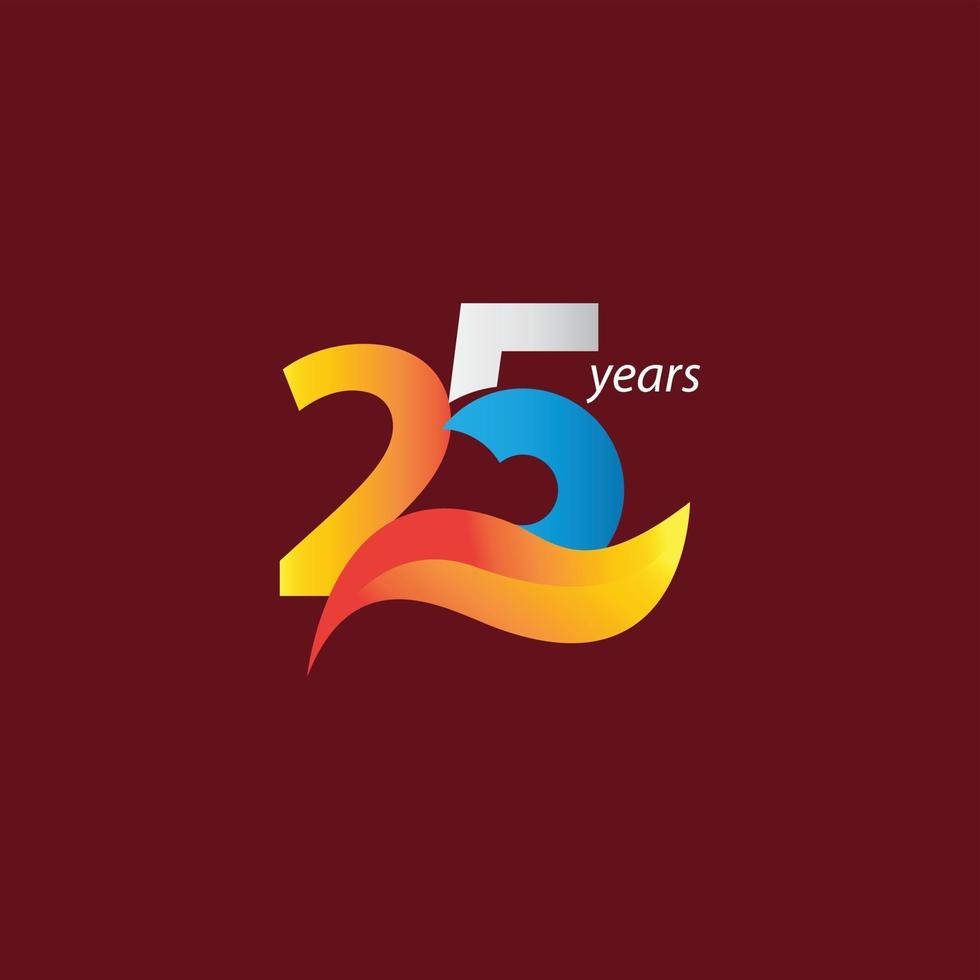 25 Years Anniversary Celebration Vector Template Design Illustration