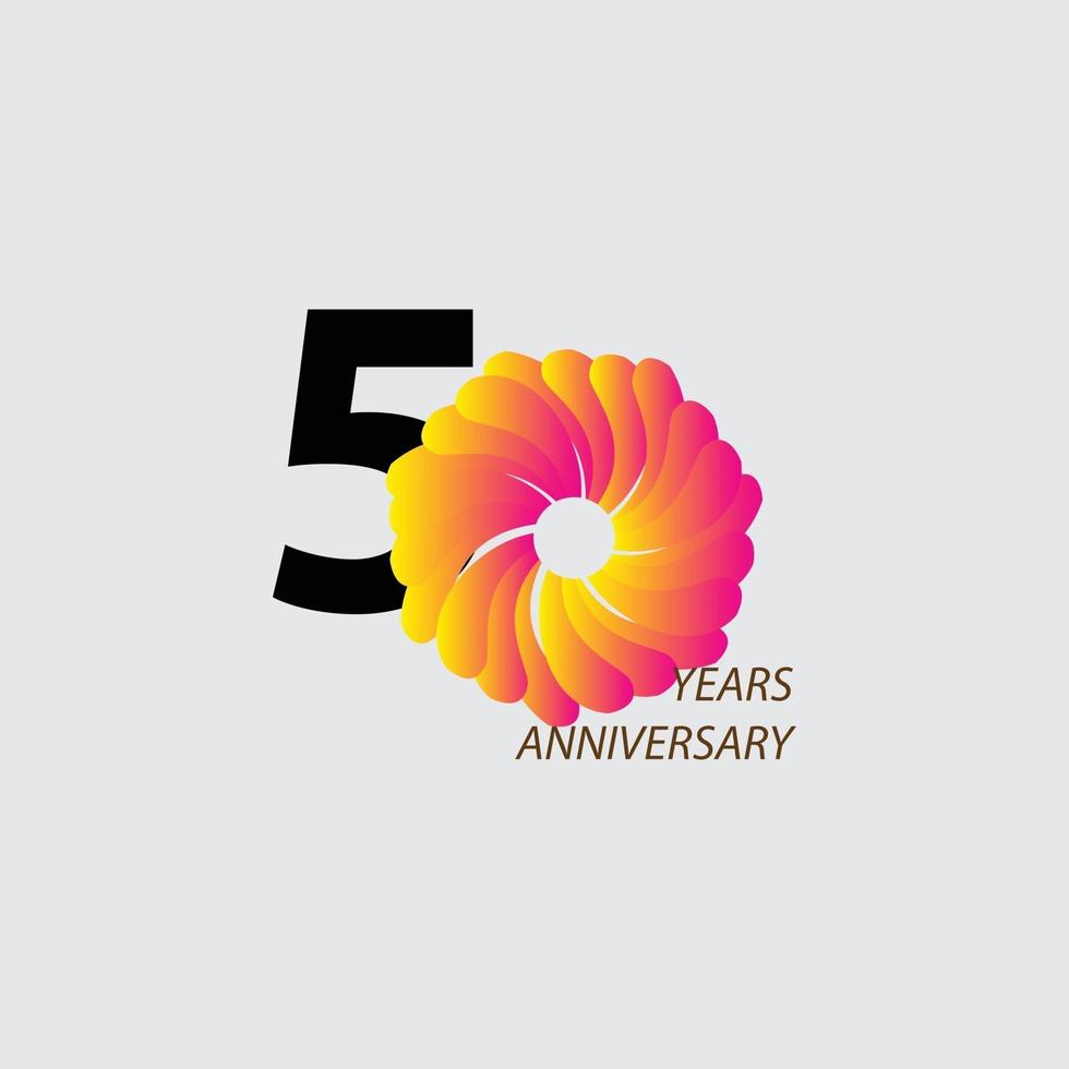 50 Years Anniversary Celebration Vector Template Design Illustration