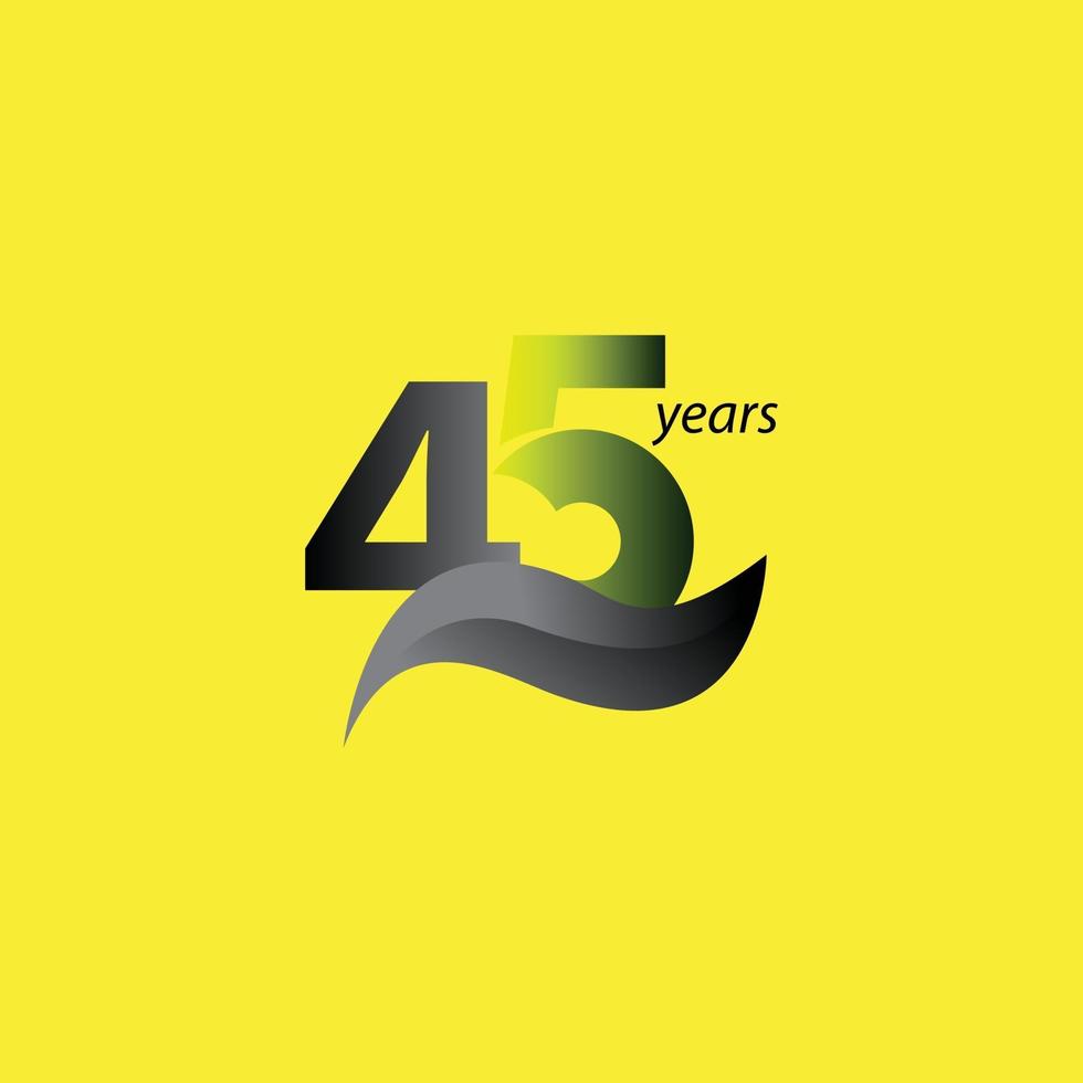 45 Years Anniversary Celebration Vector Template Design Illustration