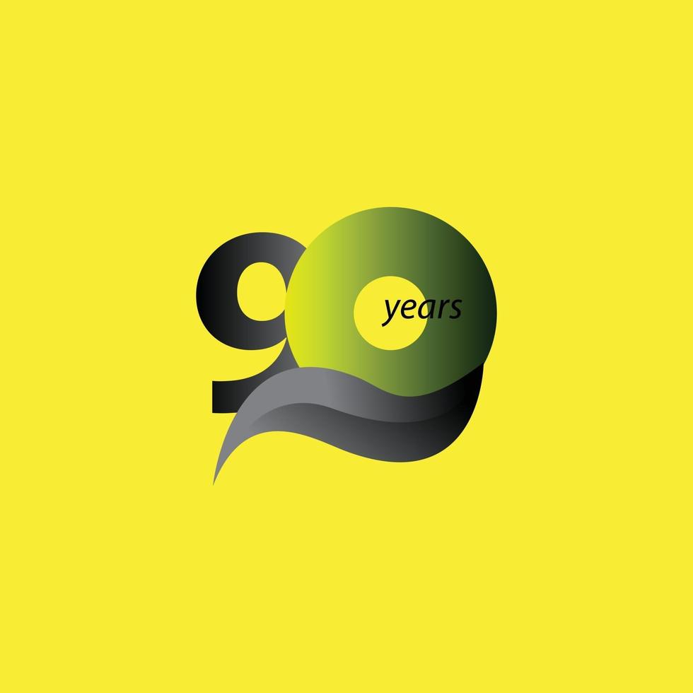 Ilustración de diseño de plantilla de vector de celebración de aniversario de 90 años