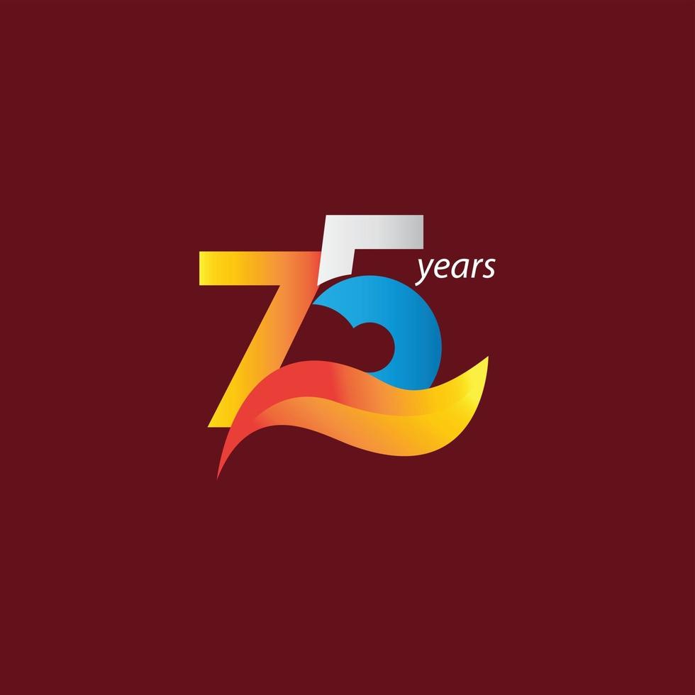 75 Years Anniversary Celebration Vector Template Design Illustration