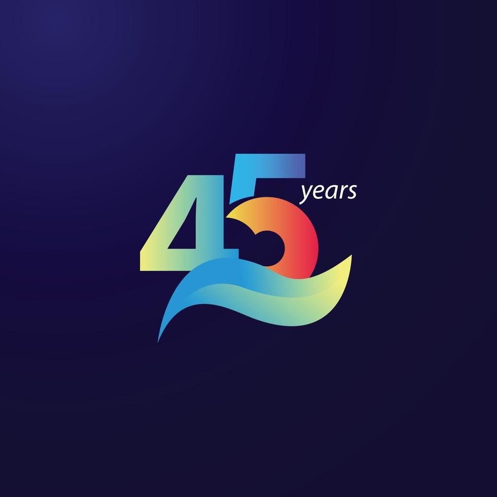 45 Years Anniversary Celebration Vector Template Design Illustration