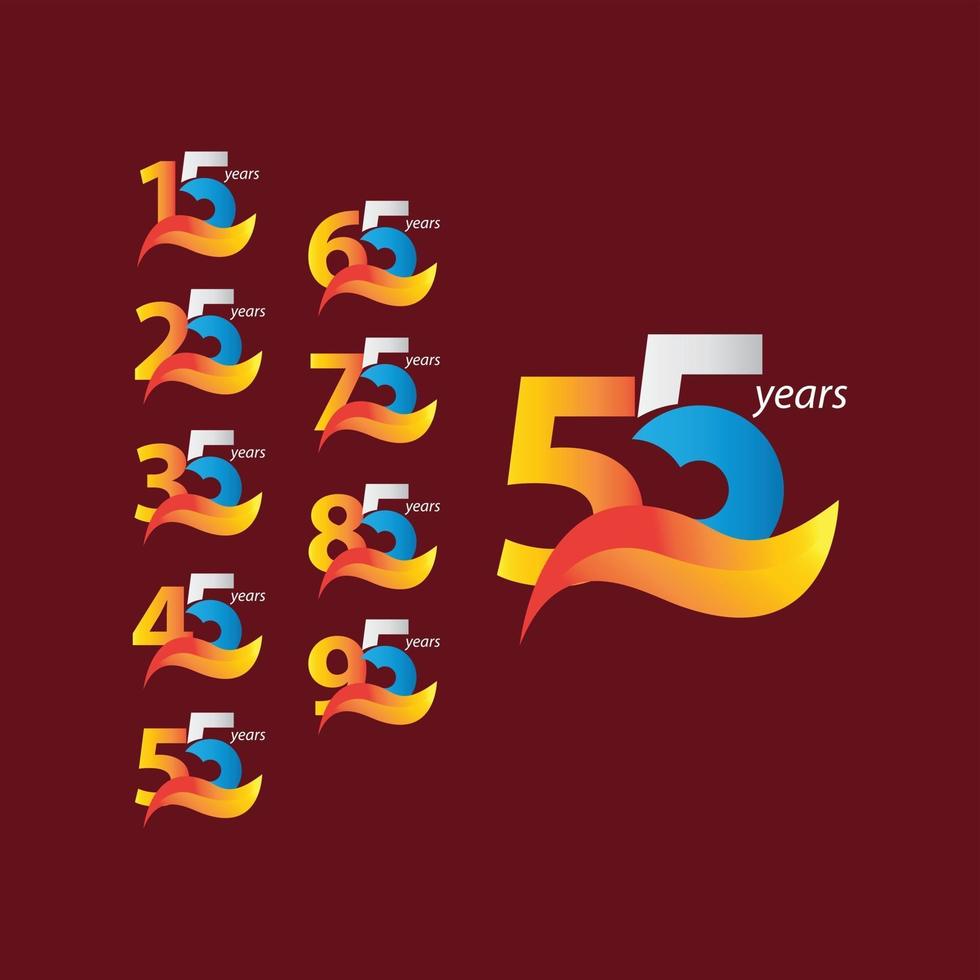 55 Years Anniversary Celebration Vector Template Design Illustration