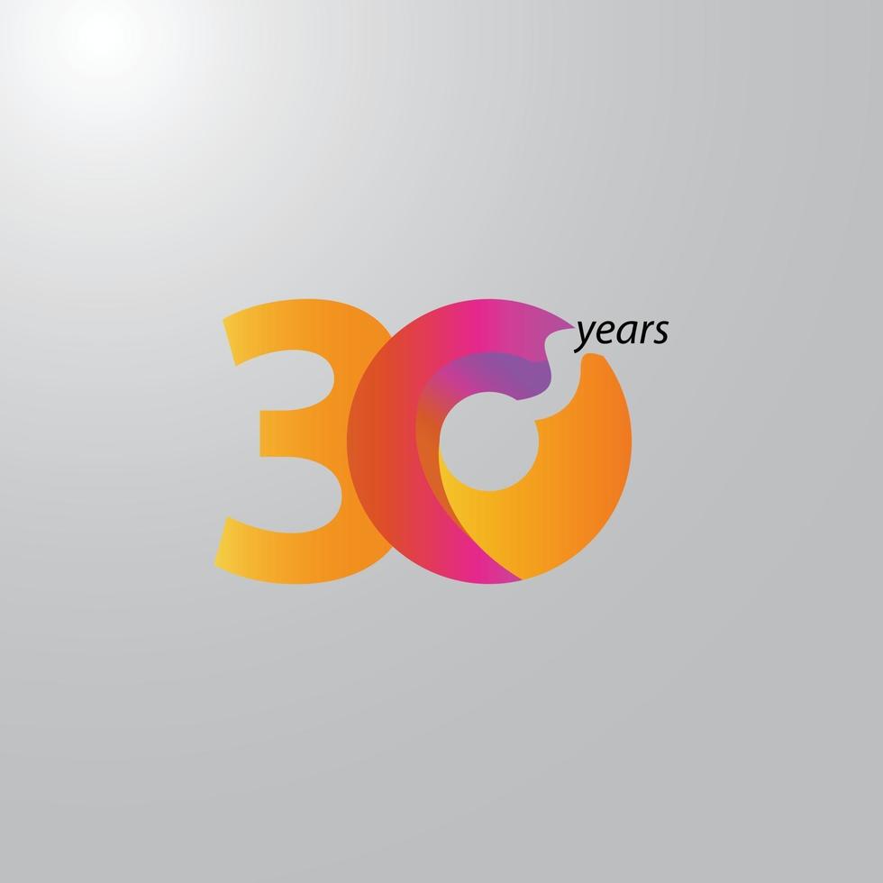 30 Years Anniversary Celebration Vector Template Design Illustration