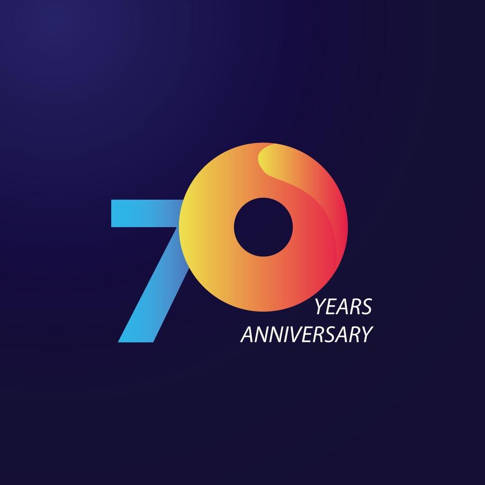 70 Years Anniversary Celebration Vector Template Design Illustration