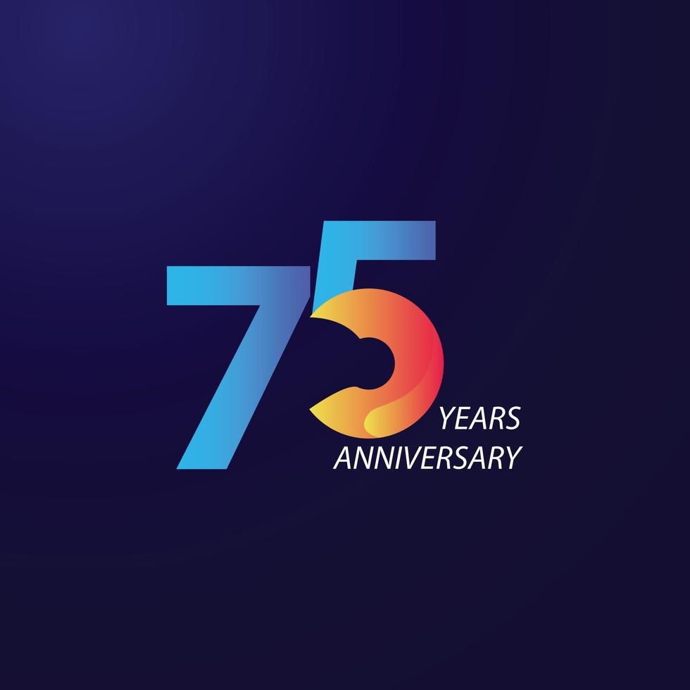75 Years Anniversary Celebration Vector Template Design Illustration