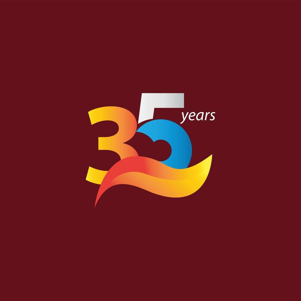 35 Years Anniversary Celebration Vector Template Design Illustration