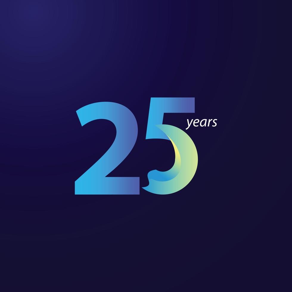 25 Years Anniversary Celebration Vector Template Design Illustration