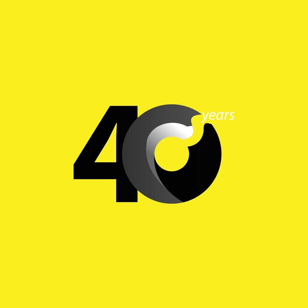 40 Years Anniversary Celebration Vector Template Design Illustration