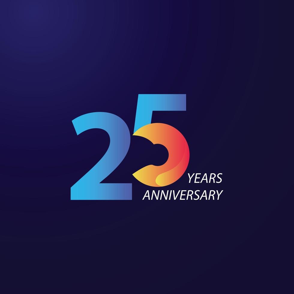 25 Years Anniversary Celebration Vector Template Design Illustration