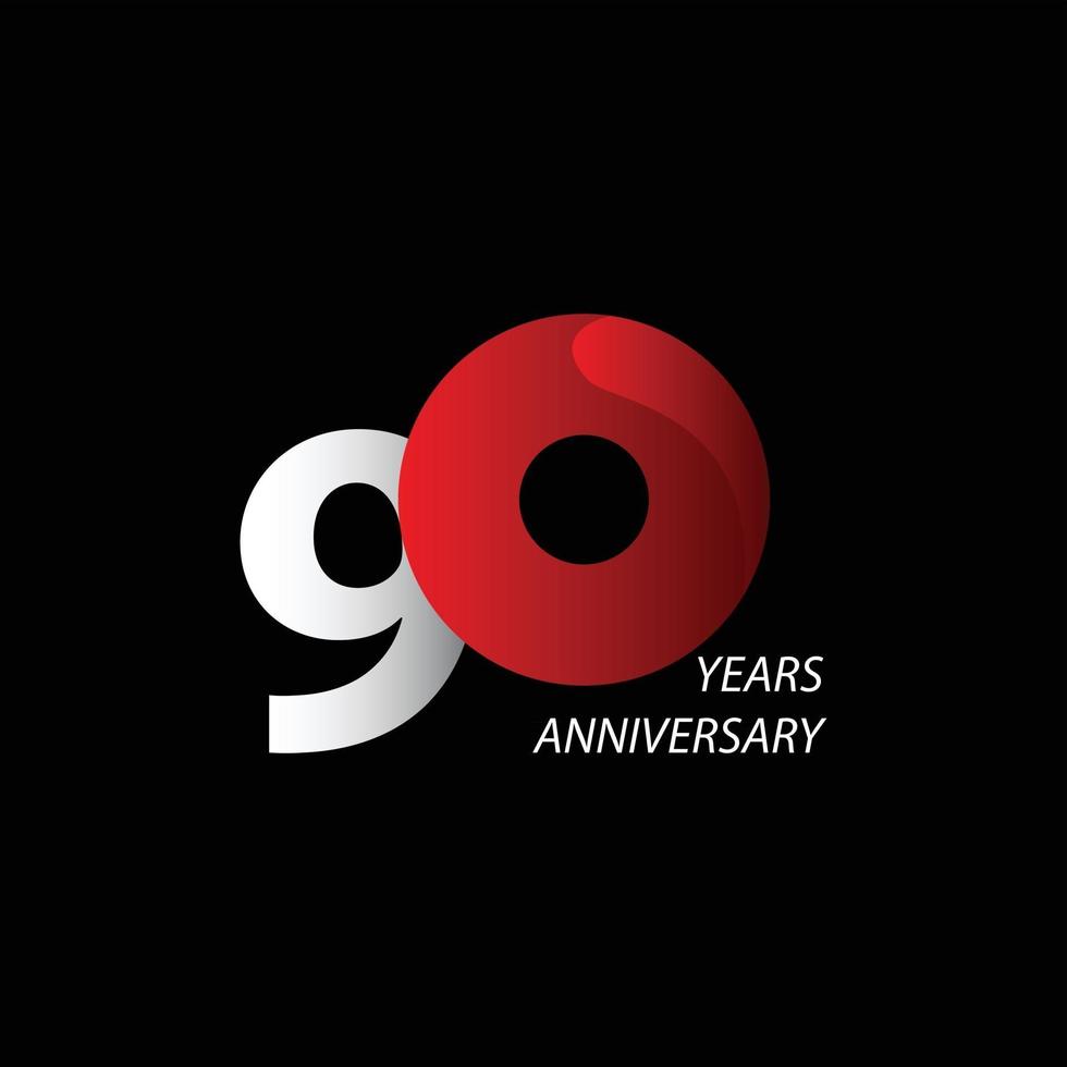 90 Years Anniversary Celebration Vector Template Design Illustration