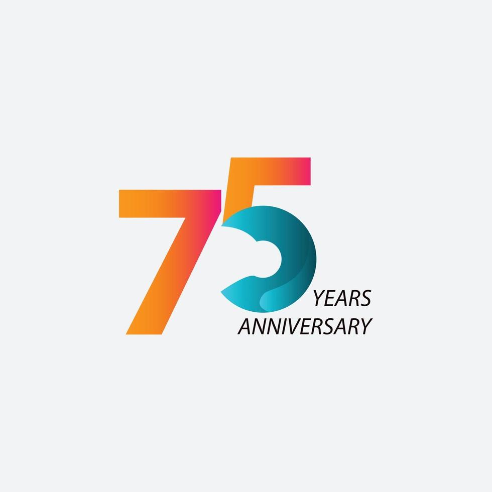 75 Years Anniversary Celebration Vector Template Design Illustration