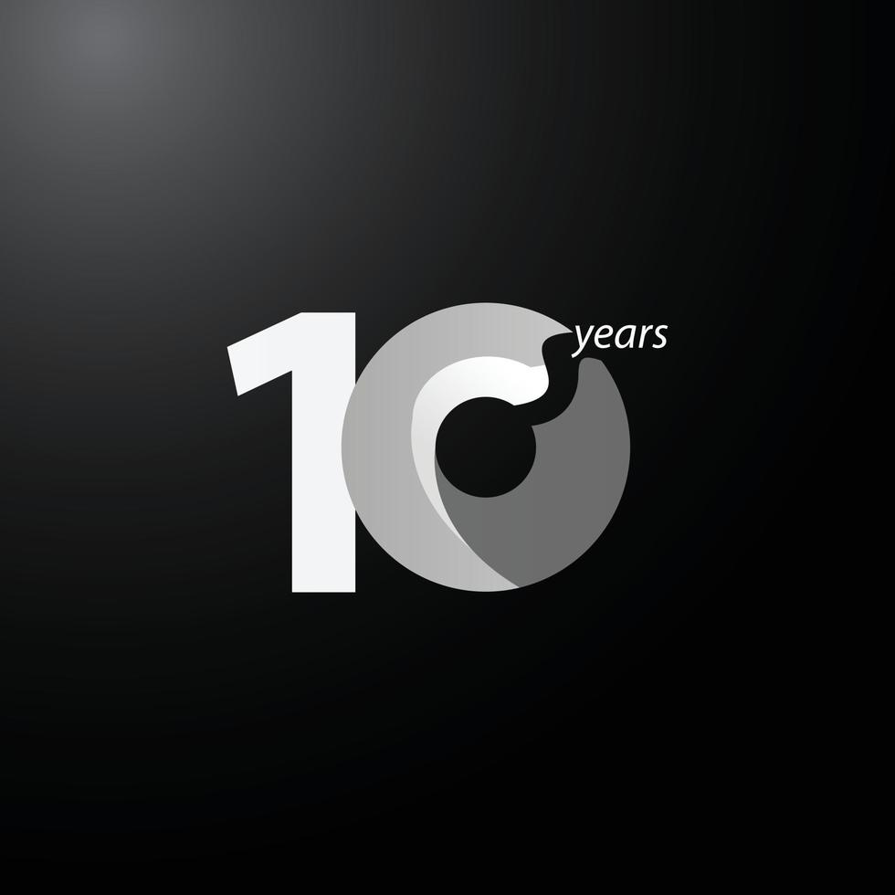 Ilustración de diseño de plantilla de vector de celebración de aniversario de 10 años
