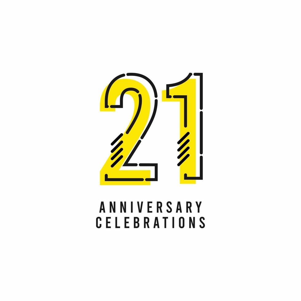 21 Years Anniversary Celebration Vector Template Design Illustration