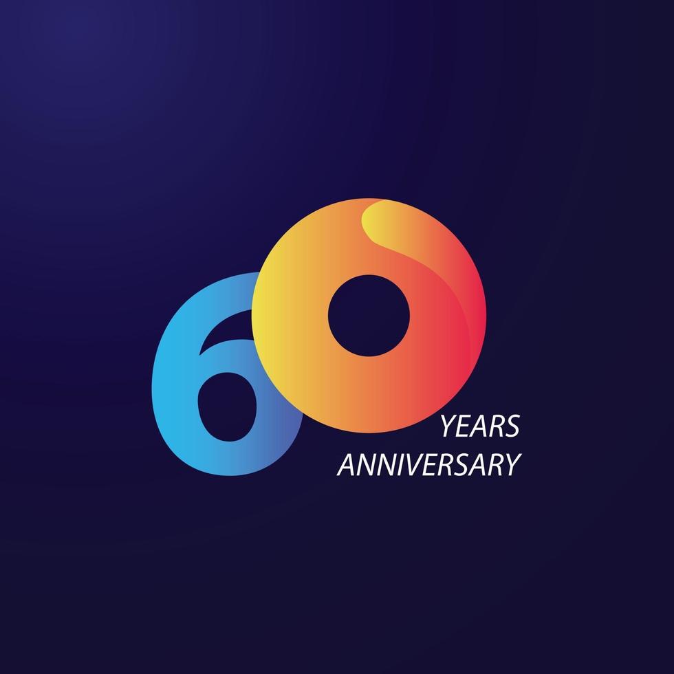 60 Years Anniversary Celebration Vector Template Design Illustration