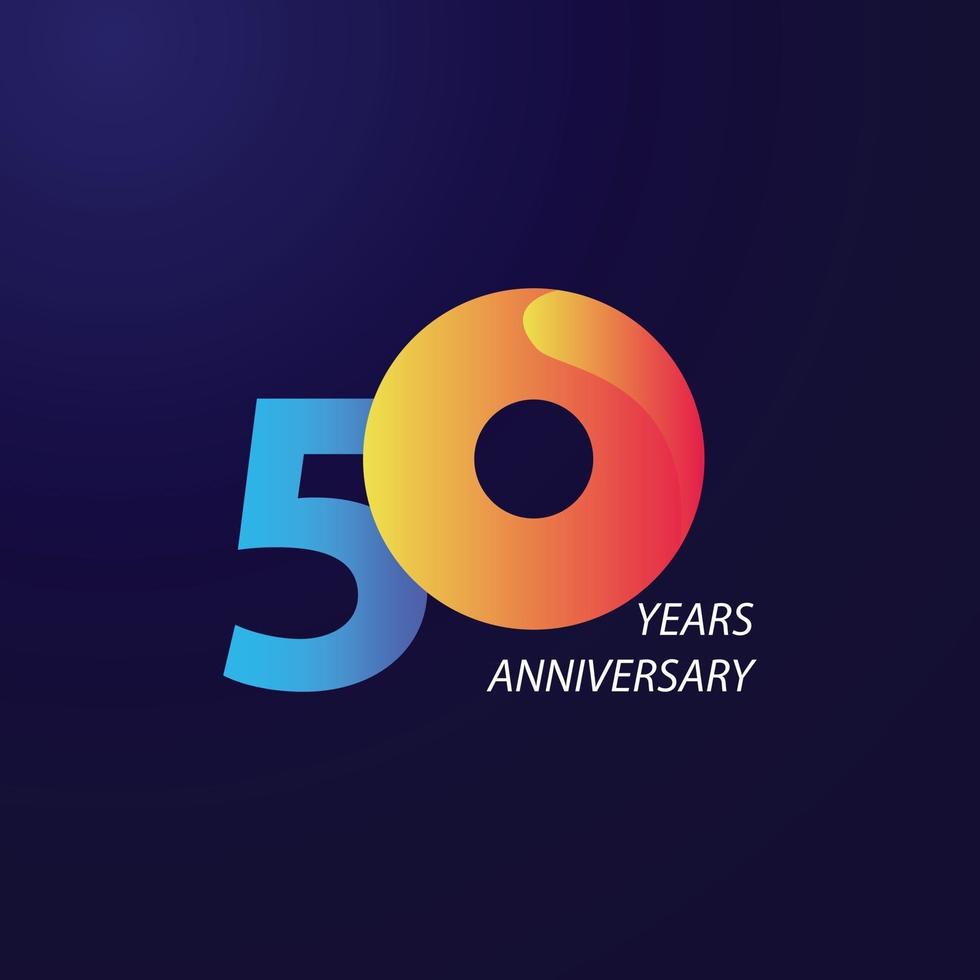 50 Years Anniversary Celebration Vector Template Design Illustration