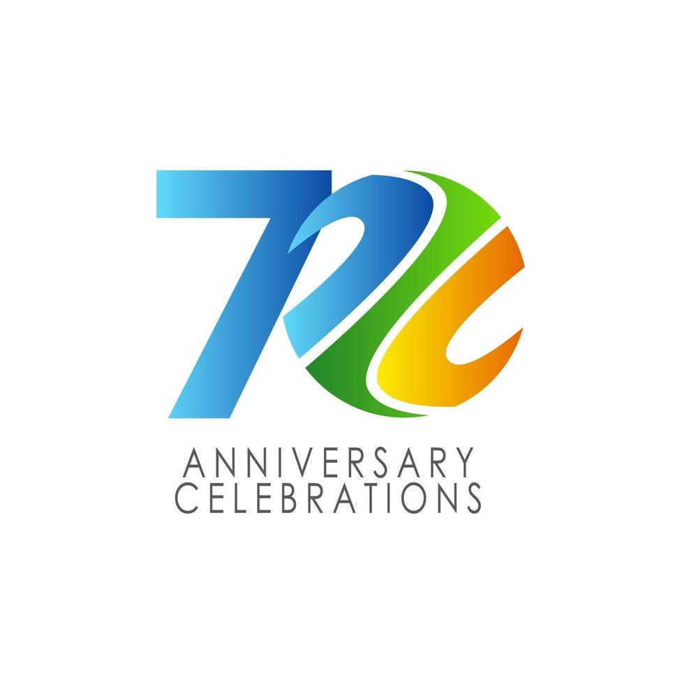 70 Years Anniversary Celebration Vector Template Design Illustration