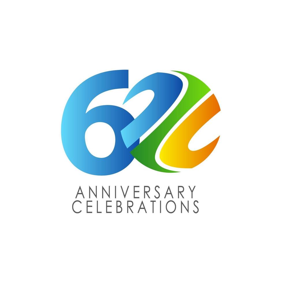 60 Years Anniversary Celebration Vector Template Design Illustration